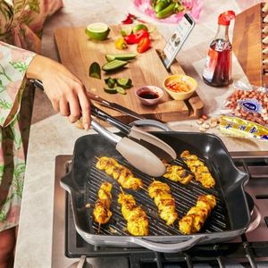 Cravings by Chrissy Teigen Enamel Cast Iron 12" Square Grill Pan